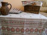 Скатерти, полотенца в украинском стиле, лён- рогожка - фото 3